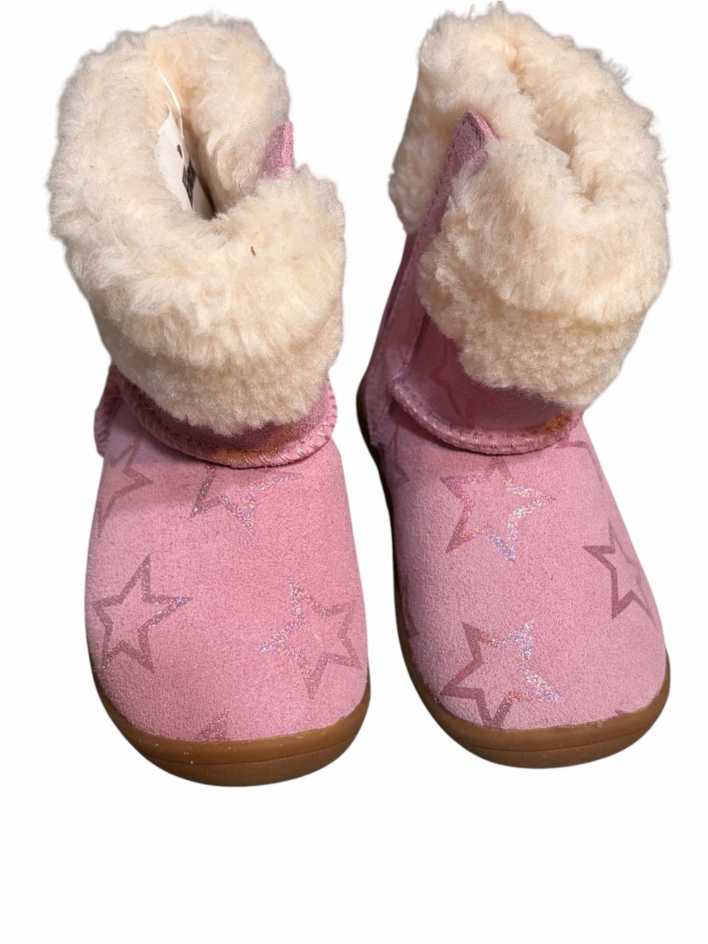 Uggs Girl’s Pink Star Faux-Fur Winter Boots